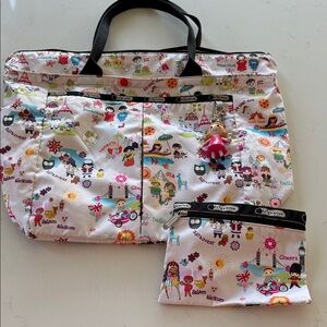 LeSportsac Disney It's a Small World  Adventure Bag Set - NEW